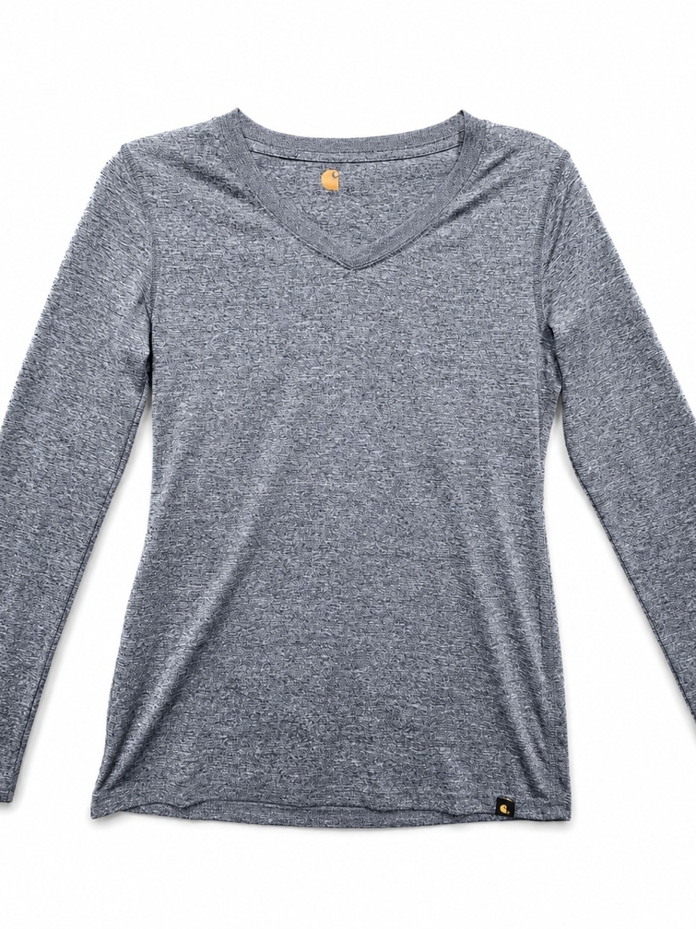Carhartt XS Gray Stretch Long Sleeve V Neck Top Heathered Athletic